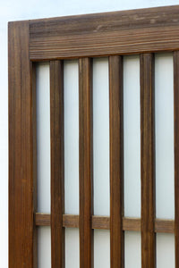 角太格子の堅牢感と上質さがあるスリガラス入りガラス戸　F8585　在庫1枚