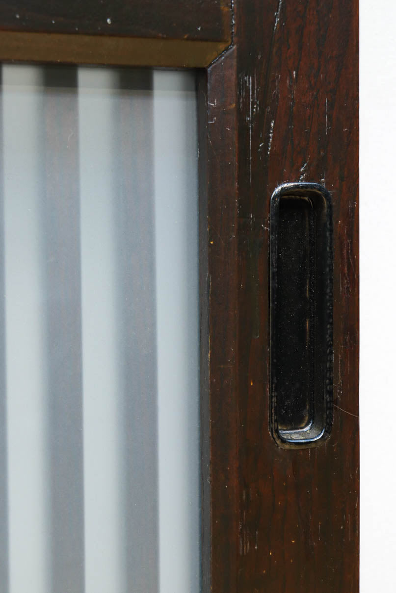 幅900ミリ高さ1877ミリ 珍品‼ 格子から優しい明かりが差し込むスリガラス入り背高いガラス戸　F8588　在庫2枚