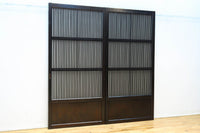 幅900ミリ高さ1877ミリ 珍品‼ 格子から優しい明かりが差し込むスリガラス入り背高いガラス戸　F8588　在庫2枚