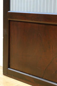 幅900ミリ高さ1877ミリ 珍品‼ 格子から優しい明かりが差し込むスリガラス入り背高いガラス戸　F8588　在庫2枚