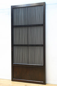 幅900ミリ高さ1877ミリ 珍品‼ 格子から優しい明かりが差し込むスリガラス入り背高いガラス戸　F8588　在庫2枚