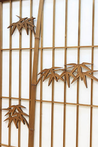 幅878ミリ　竹林の虎と龍を描いた迫力ある眺めの障子戸セット　F8590　在庫4枚1組