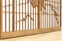 幅878ミリ　竹林の虎と龍を描いた迫力ある眺めの障子戸セット　F8590　在庫4枚1組