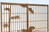 幅878ミリ　竹林の虎と龍を描いた迫力ある眺めの障子戸セット　F8590　在庫4枚1組