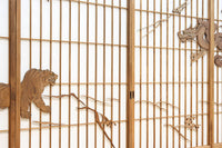 幅878ミリ　竹林の虎と龍を描いた迫力ある眺めの障子戸セット　F8590　在庫4枚1組