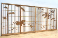 幅878ミリ　竹林の虎と龍を描いた迫力ある眺めの障子戸セット　F8590　在庫4枚1組