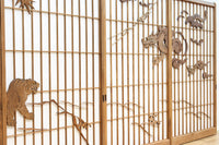 幅878ミリ　竹林の虎と龍を描いた迫力ある眺めの障子戸セット　F8590　在庫4枚1組