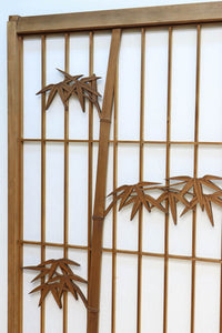 幅878ミリ　竹林の虎と龍を描いた迫力ある眺めの障子戸セット　F8590　在庫4枚1組