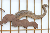 幅878ミリ　竹林の虎と龍を描いた迫力ある眺めの障子戸セット　F8590　在庫4枚1組