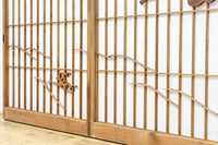 幅878ミリ　竹林の虎と龍を描いた迫力ある眺めの障子戸セット　F8590　在庫4枚1組