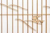 幅878ミリ　竹林の虎と龍を描いた迫力ある眺めの障子戸セット　F8590　在庫4枚1組