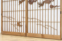 幅878ミリ　竹林の虎と龍を描いた迫力ある眺めの障子戸セット　F8590　在庫4枚1組