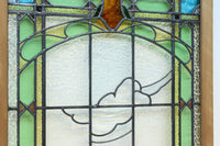 幅888ミリ　柔らかな色使いで描く美しい眺めのガラス戸　F8591　在庫1枚