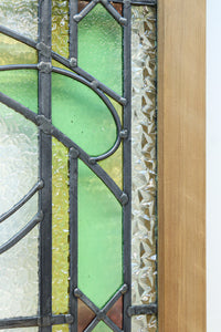 幅888ミリ　柔らかな色使いで描く美しい眺めのガラス戸　F8591　在庫1枚