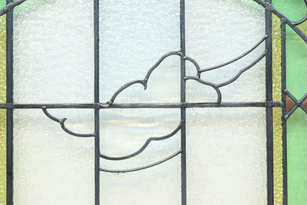 幅888ミリ　柔らかな色使いで描く美しい眺めのガラス戸　F8591　在庫1枚