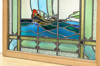 幅888ミリ　柔らかな色使いで描く美しい眺めのガラス戸　F8591　在庫1枚