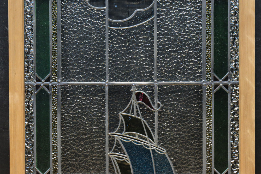 幅888ミリ　柔らかな色使いで描く美しい眺めのガラス戸　F8591　在庫1枚