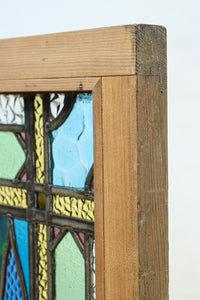 幅888ミリ　柔らかな色使いで描く美しい眺めのガラス戸　F8591　在庫1枚