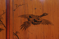 鷹と雉と梅の縁起良い板絵戸セット　F8593　在庫2枚1組