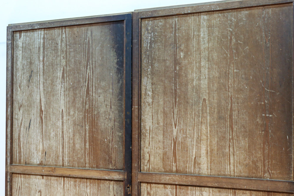 鷹と雉と梅の縁起良い板絵戸セット　F8593　在庫2枚1組