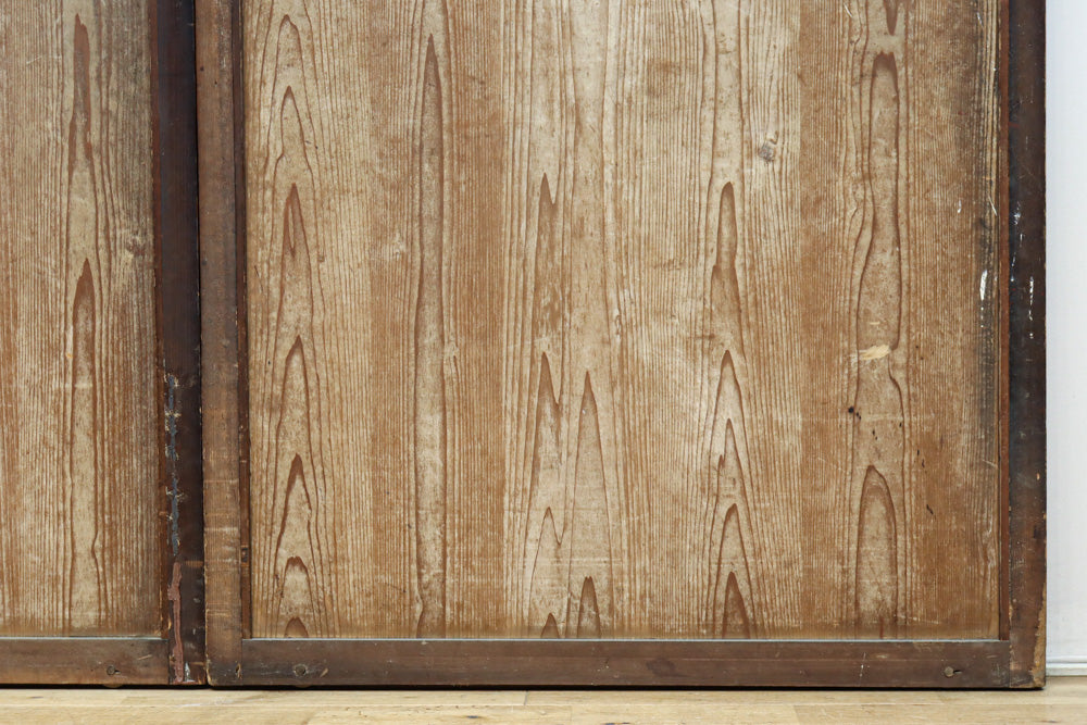 鷹と雉と梅の縁起良い板絵戸セット　F8593　在庫2枚1組