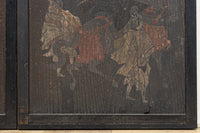 幅860ミリ　東海道から望む富士を描いたのか風情漂う素晴らしい板絵戸セット　F8594　在庫2枚1組