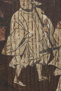 幅860ミリ　東海道から望む富士を描いたのか風情漂う素晴らしい板絵戸セット　F8594　在庫2枚1組