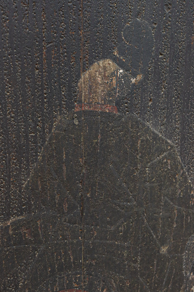 幅860ミリ　東海道から望む富士を描いたのか風情漂う素晴らしい板絵戸セット　F8594　在庫2枚1組