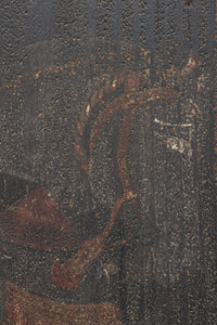 幅860ミリ　東海道から望む富士を描いたのか風情漂う素晴らしい板絵戸セット　F8594　在庫2枚1組