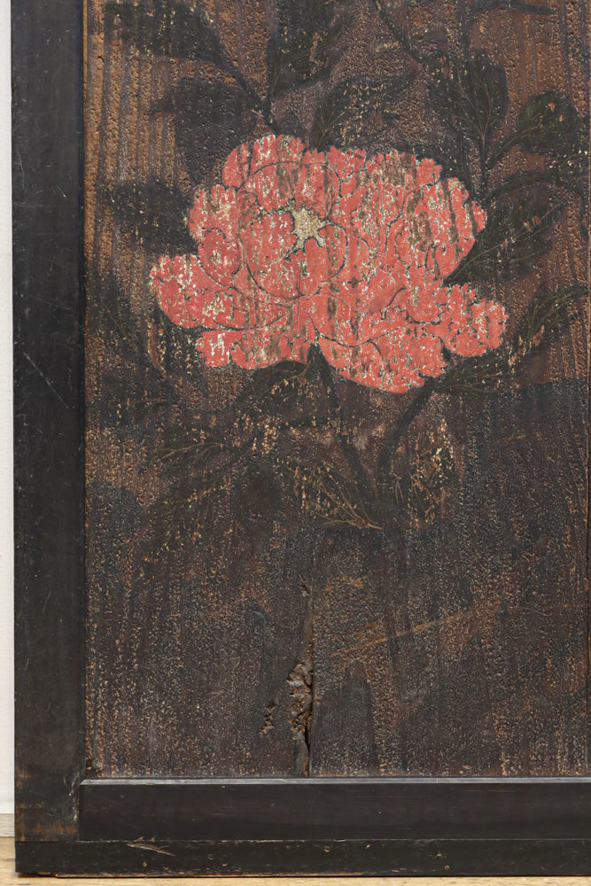 幅860ミリ　東海道から望む富士を描いたのか風情漂う素晴らしい板絵戸セット　F8594　在庫2枚1組