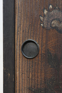 幅860ミリ　東海道から望む富士を描いたのか風情漂う素晴らしい板絵戸セット　F8594　在庫2枚1組