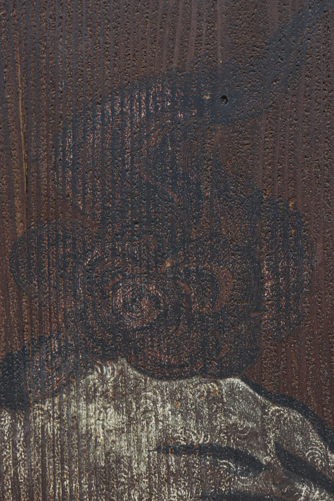 幅860ミリ　東海道から望む富士を描いたのか風情漂う素晴らしい板絵戸セット　F8594　在庫2枚1組