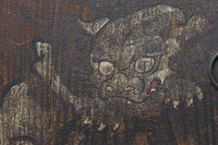 幅860ミリ　東海道から望む富士を描いたのか風情漂う素晴らしい板絵戸セット　F8594　在庫2枚1組