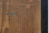 幅888ミリ　二羽の小鳥がもみじの周りで戯れる板絵戸　F8595　在庫1枚