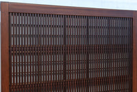 稀少幅1100ミリ　縦格子と結霜ガラスの小窓が上品な幅広大阪格子戸　F8596　在庫4枚