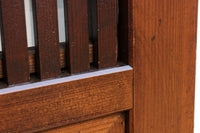 稀少幅1100ミリ　縦格子と結霜ガラスの小窓が上品な幅広大阪格子戸　F8596　在庫4枚