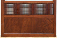 稀少幅1100ミリ　縦格子と結霜ガラスの小窓が上品な幅広大阪格子戸　F8596　在庫4枚