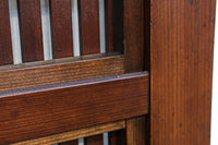 稀少幅1100ミリ　縦格子と結霜ガラスの小窓が上品な幅広大阪格子戸　F8596　在庫4枚