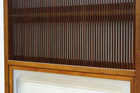 幅885ミリ　繊細な縦格子が美しく並ぶスリガラス入り大阪格子戸　F8597　在庫4枚