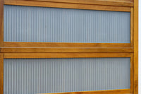 幅885ミリ　繊細な縦格子が美しく並ぶスリガラス入り大阪格子戸　F8597　在庫4枚