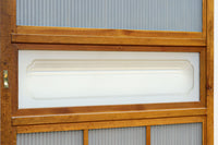 幅885ミリ　繊細な縦格子が美しく並ぶスリガラス入り大阪格子戸　F8597　在庫4枚