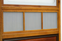 幅885ミリ　繊細な縦格子が美しく並ぶスリガラス入り大阪格子戸　F8597　在庫4枚