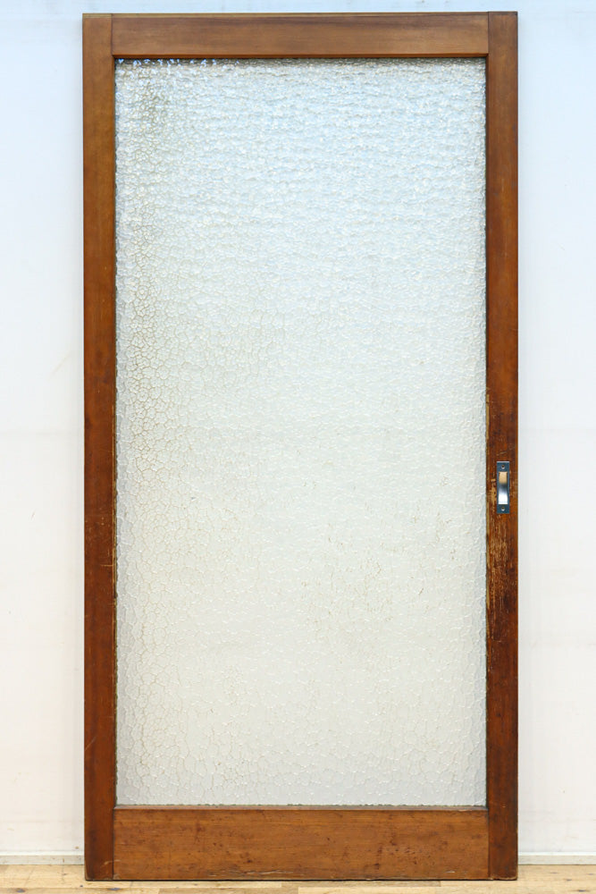 幅883ミリ　大判のプレスガラスで開放感溢れるレトロガラス戸　F8601　在庫4枚