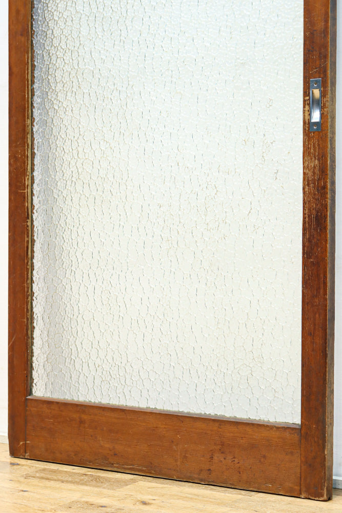 幅883ミリ　大判のプレスガラスで開放感溢れるレトロガラス戸　F8601　在庫4枚