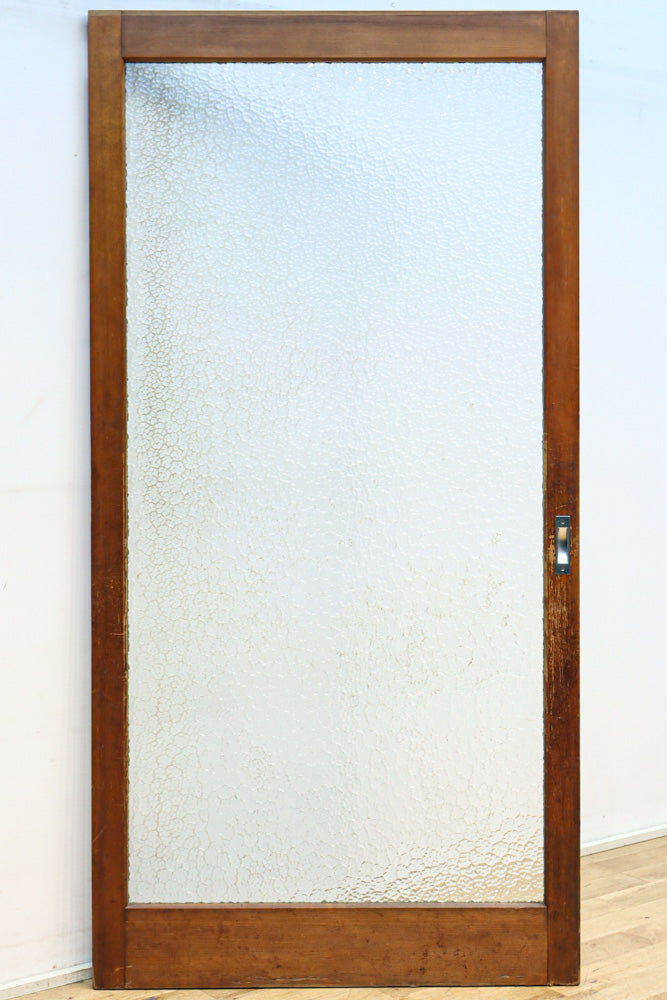 幅883ミリ　大判のプレスガラスで開放感溢れるレトロガラス戸　F8601　在庫4枚