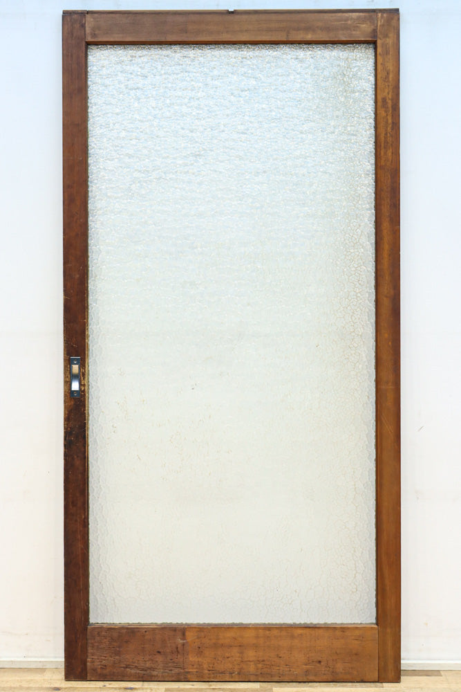 幅883ミリ　大判のプレスガラスで開放感溢れるレトロガラス戸　F8601　在庫4枚