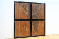 小菊と白梅の花で華やかな板絵戸セット　F8602a　在庫2枚1組