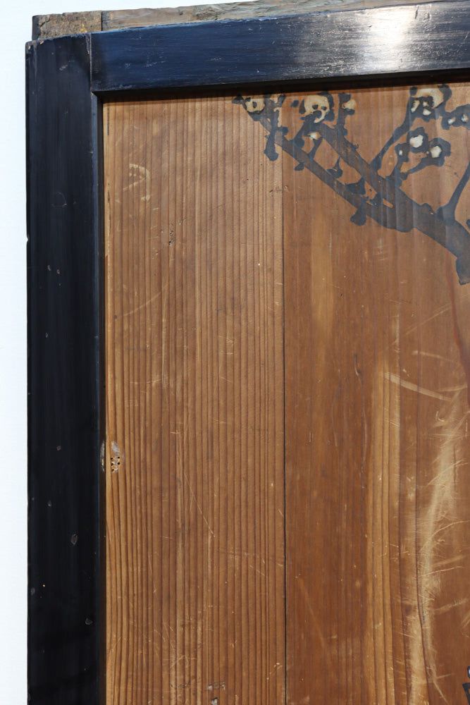 小菊と白梅の花で華やかな板絵戸セット　F8602a　在庫2枚1組