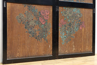 小菊と白梅の花で華やかな板絵戸セット　F8602a　在庫2枚1組