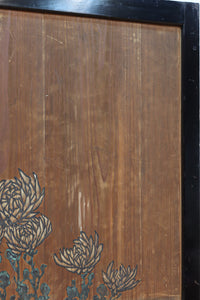 小菊と白梅の花で華やかな板絵戸セット　F8602a　在庫2枚1組